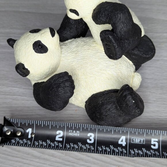 Marty Sculpture Inc Bear Foot Char-ming 7704 Panda Figurine on Wooden Base - Picture 11 of 14